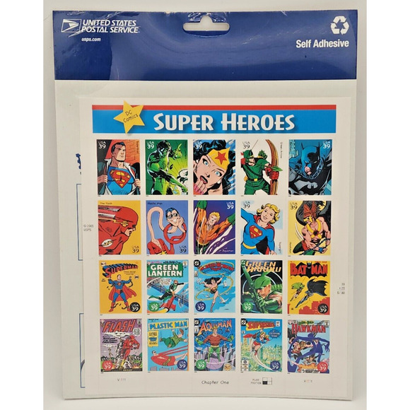 2006 DC Comics Super Heroes Sheet 20 Stamps USPS UNHINGED UNUSED Batman MNH B9 - Picture 2 of 2